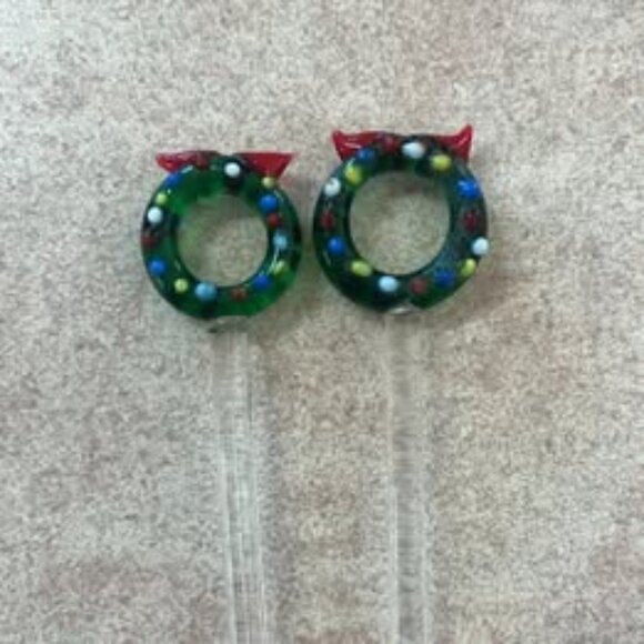 Christmas Handblown Glass Swizzle Stir Sticks Bar Ware Set of 12 - Picture 6 of 9